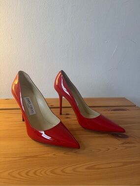 Jimmy Choo Red Patent Pointed Toe Stiletto Pumps